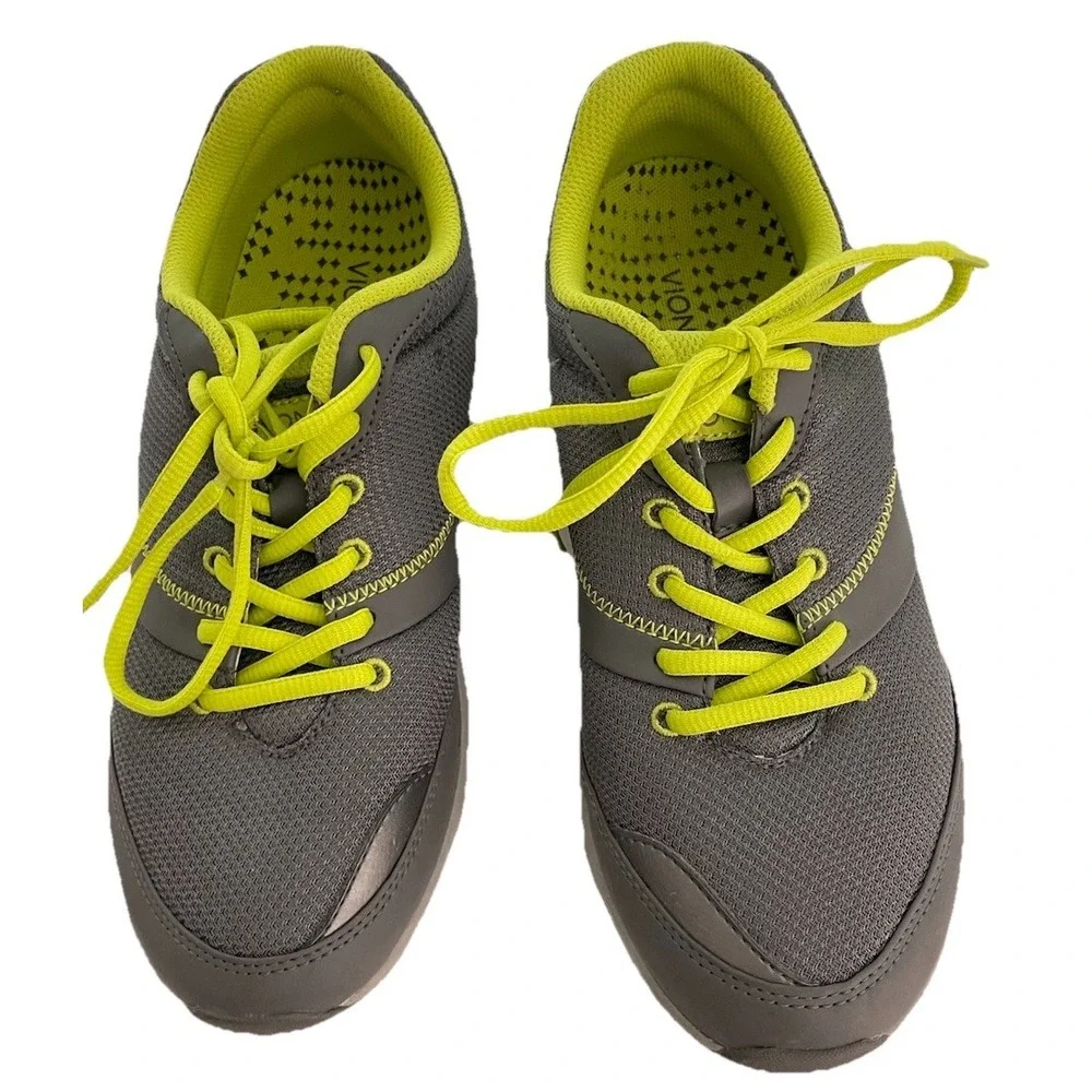 Vionic Kona Shoes Women's 8 Gray‎ Athletic Walking Lace Up Comfort Sneakers
